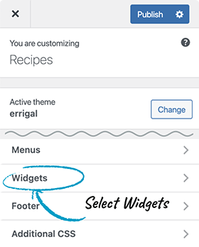 Step 1 - Select widgets